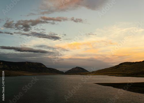 Reservoir fed by Shoshone river near Cody, USA.