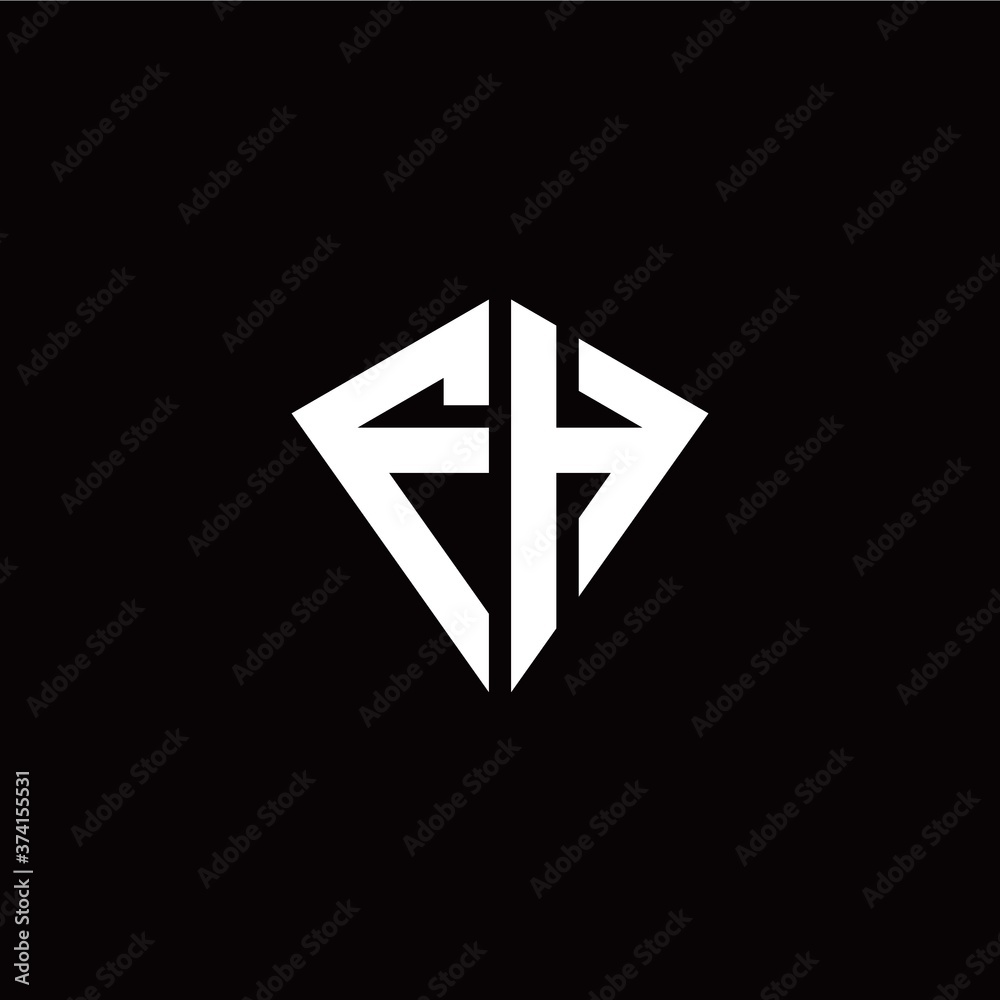 Initial F H letter with kite modern style logo template vector Initial F H letter with kite modern style logo template vector