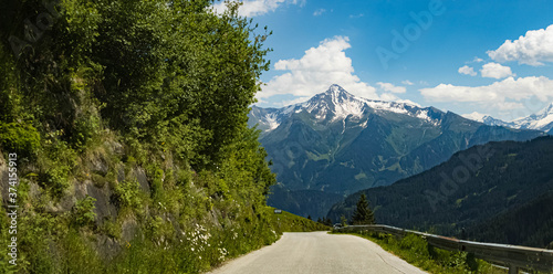 Beautiful alpine view at the famous Zillertaler Hoehenstrasse, Tyrol, Austria photo