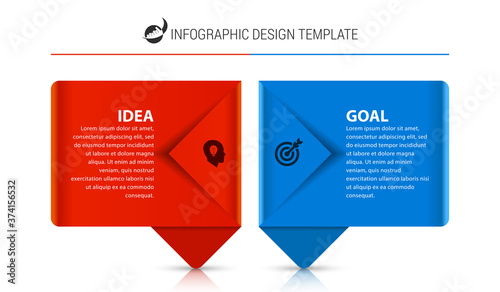 Infographic design template. Creative concept with 2 steps