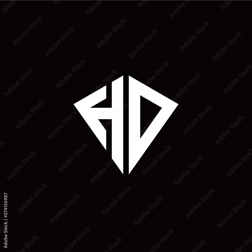 Initial H O letter with kite modern style logo template vector Initial H O letter with kite modern style logo template vector