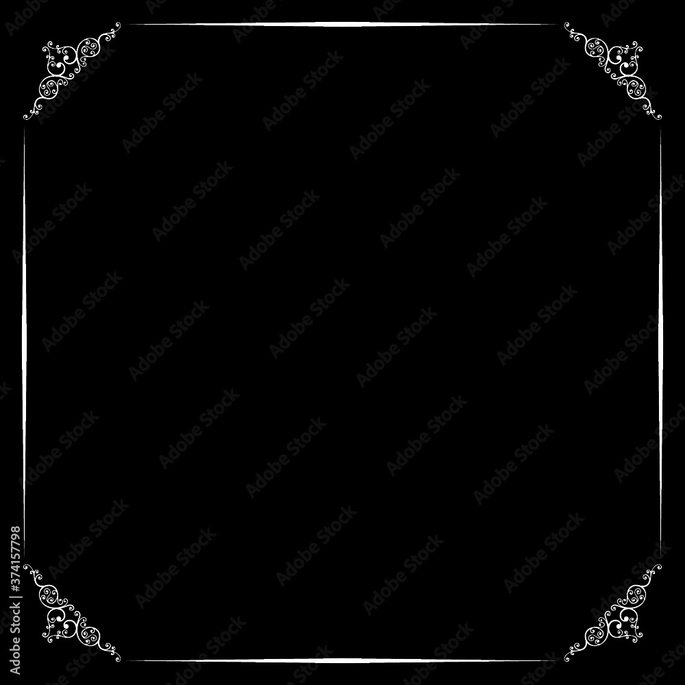 Fototapeta premium Ornamental decorative frame isolated on dark background