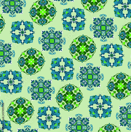 Midnight blue patterns on the darkseagreen background