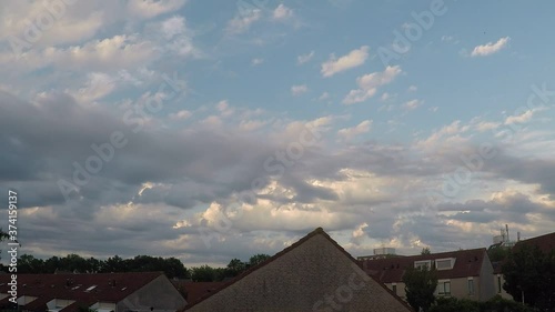 Boiling clouds in the evening light. Time lapse of the motion of high based cumulus and altocumulus clouds before sunset. A few hours later strong thunderstorms developed in the unstable airmass. photo