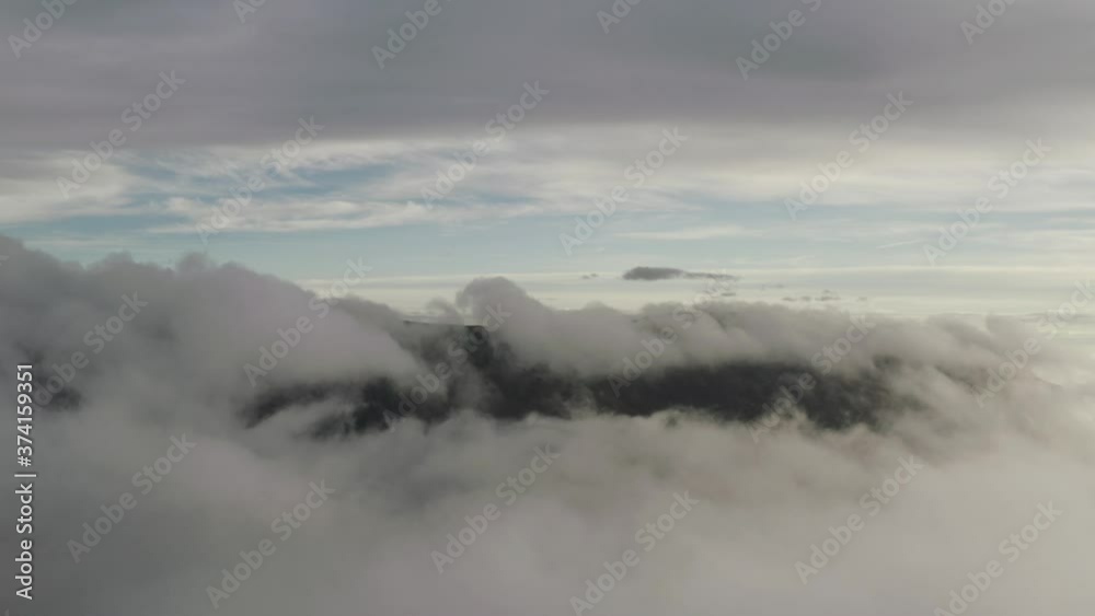 Spectacular aerial view with layers of cloud in the mountains Spectacular aerial view with layers of cloud in the mountains