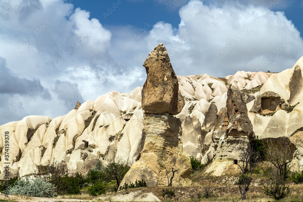 limestone rock landscape at cappadocia turkey