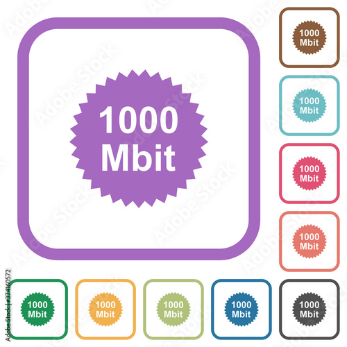 1000 mbit guarantee sticker simple icons