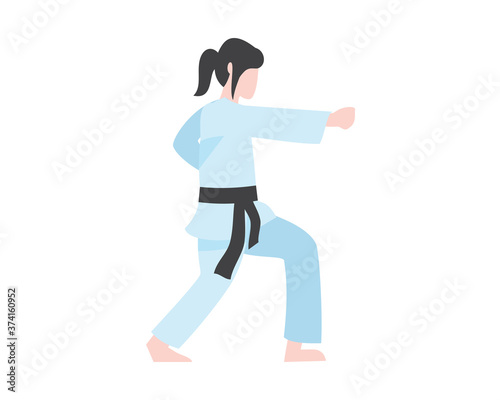 Girl Fighter with Solid Stance Illustration