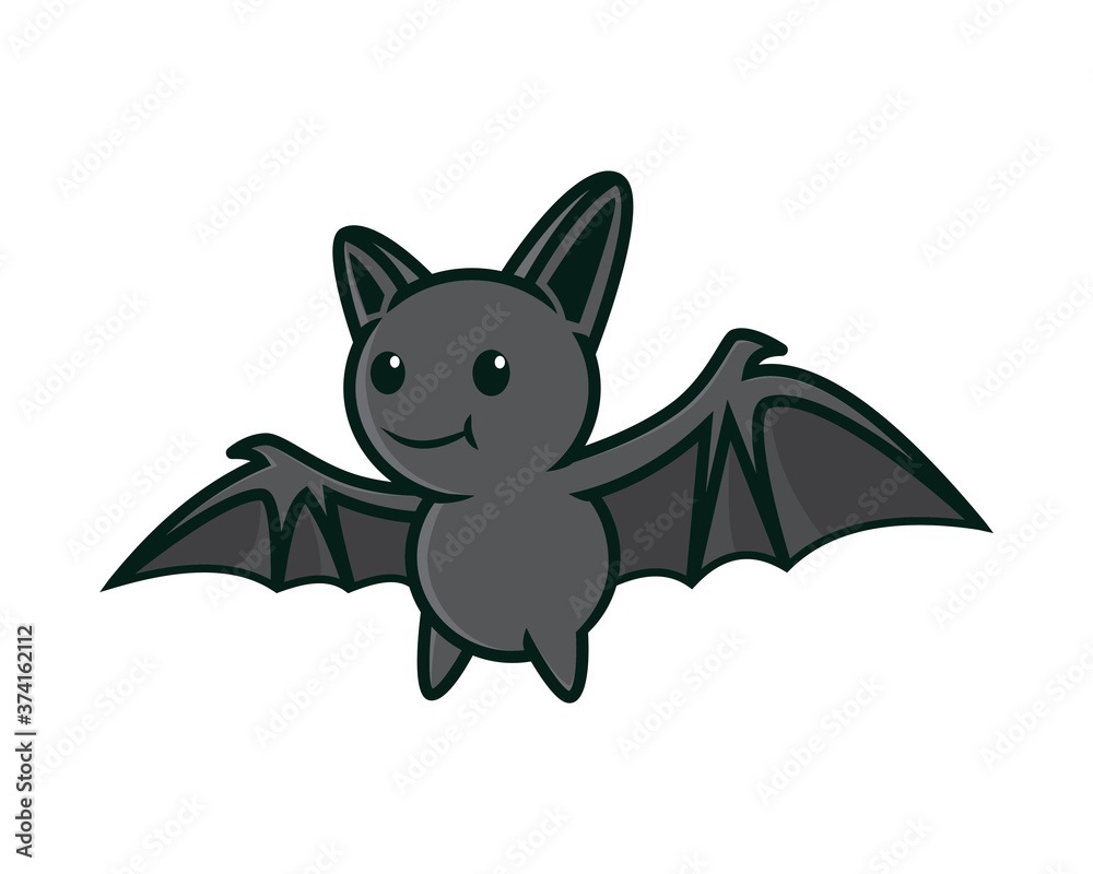 Fototapeta premium Cute and Sweet Flying Bat Illustration