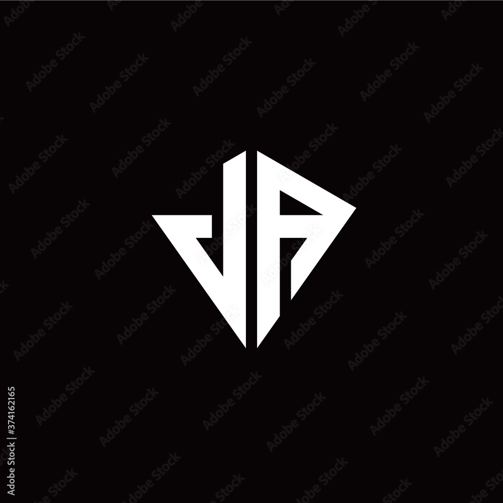 Initial J A letter with kite modern style logo template vector Initial J A letter with kite modern style logo template vector