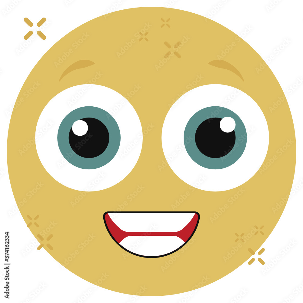 Cute facial expression, grinning emoji vector
Cute facial expression, grinning emoji vector