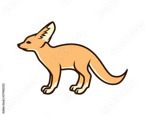 Fennec Fox with Standing Gesture Illustration