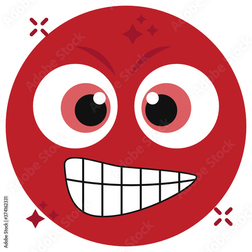 
Cute facial expression, giggling emoji vector 
