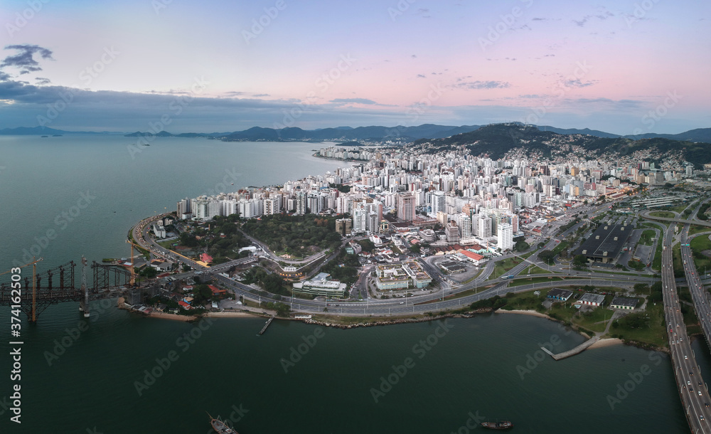 Fototapeta premium Panorama city of Florianópolis Brazil