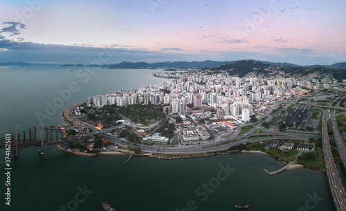 Panorama city of Florian  polis Brazil