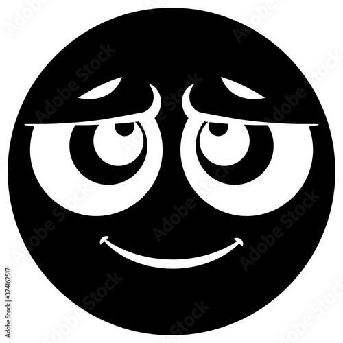 
Vector of disappointed emotag, winky solid icon 
