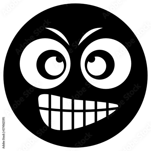 

Cute facial expression, grinning emoticon vector 
