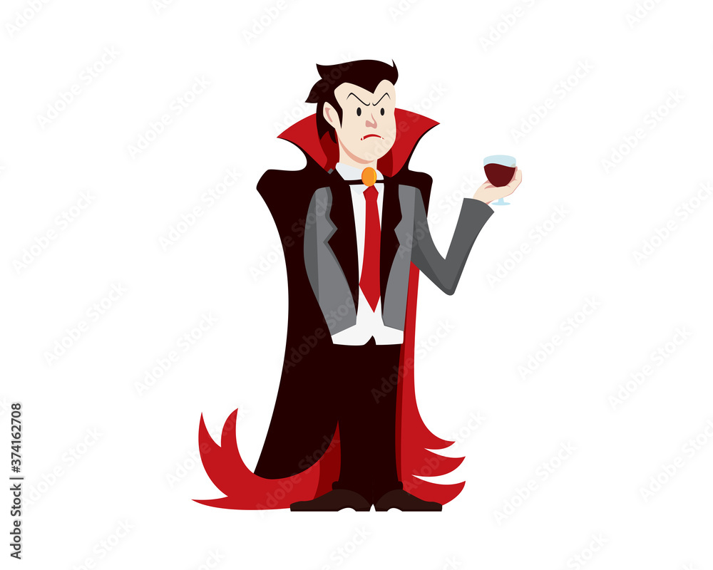Detailed Dracula Holding a Glass of Blood Illustration Detailed Dracula Holding a Glass of Blood Illustration