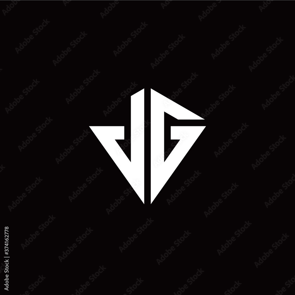 Initial J G letter with kite modern style logo template vector Initial J G letter with kite modern style logo template vector