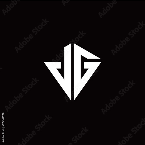 Initial J G letter with kite modern style logo template vector