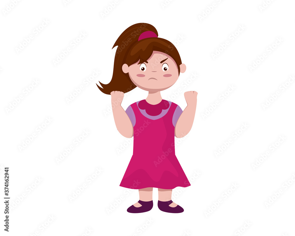 a Girl in Bad Mood or Unhappy Illustration a Girl in Bad Mood or Unhappy Illustration