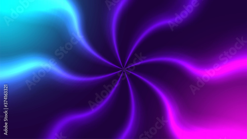 Futuristic gradient background. Glowing wavy lines. Pink and blue color. Abstract vector wallpaper. Geometric backdrop