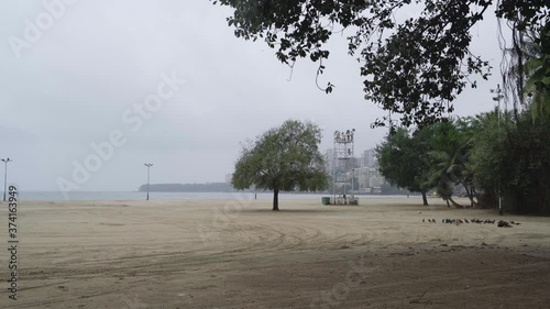 The Foggy Environment In The Shore Of Girgaon Beach Marine Drive Mumbai India During Daytime - Wide Shot  photo