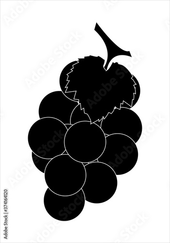 Icono de racimo de uvas sobre fondo blanco
