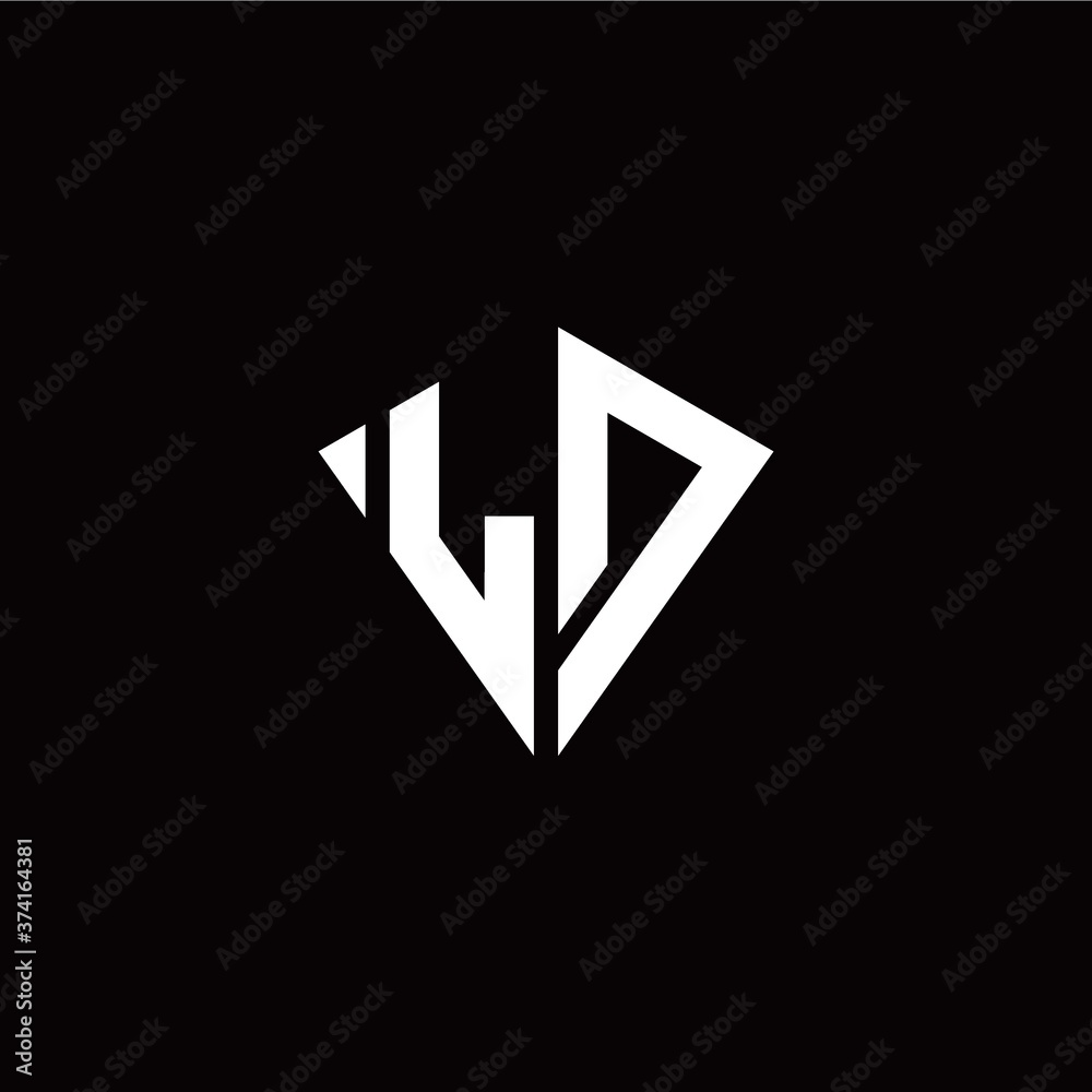 Initial L D letter with kite modern style logo template vector Initial L D letter with kite modern style logo template vector