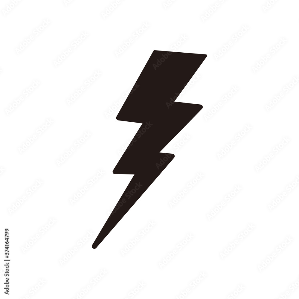 Power lightning logo icon. Vector black thunder bolt symbol Power lightning logo icon. Vector black thunder bolt symbol