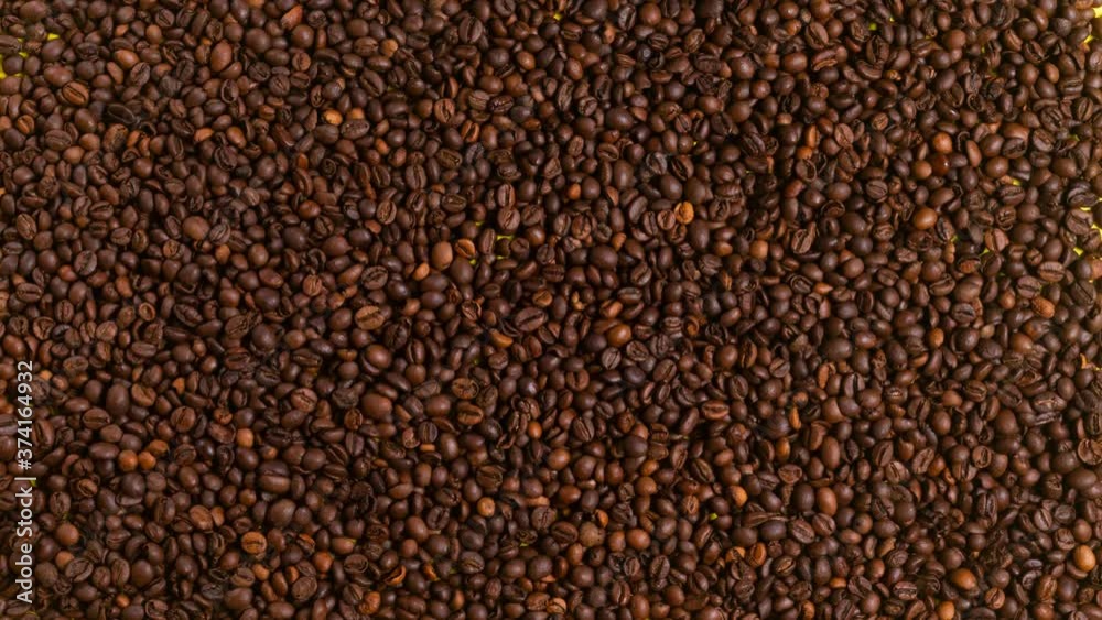 Stop motion coffee beans shaking food background Stop motion coffee beans shaking food background