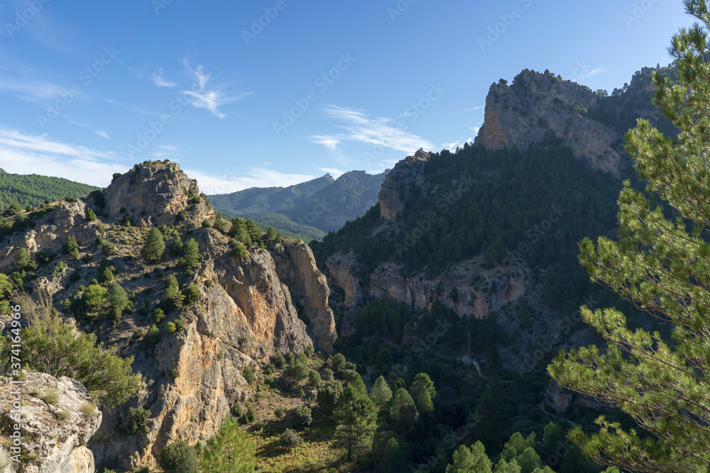 Mountains and forest landscape in natural park of Cazorla, Segura y Las Villas in Jaen province - Spain