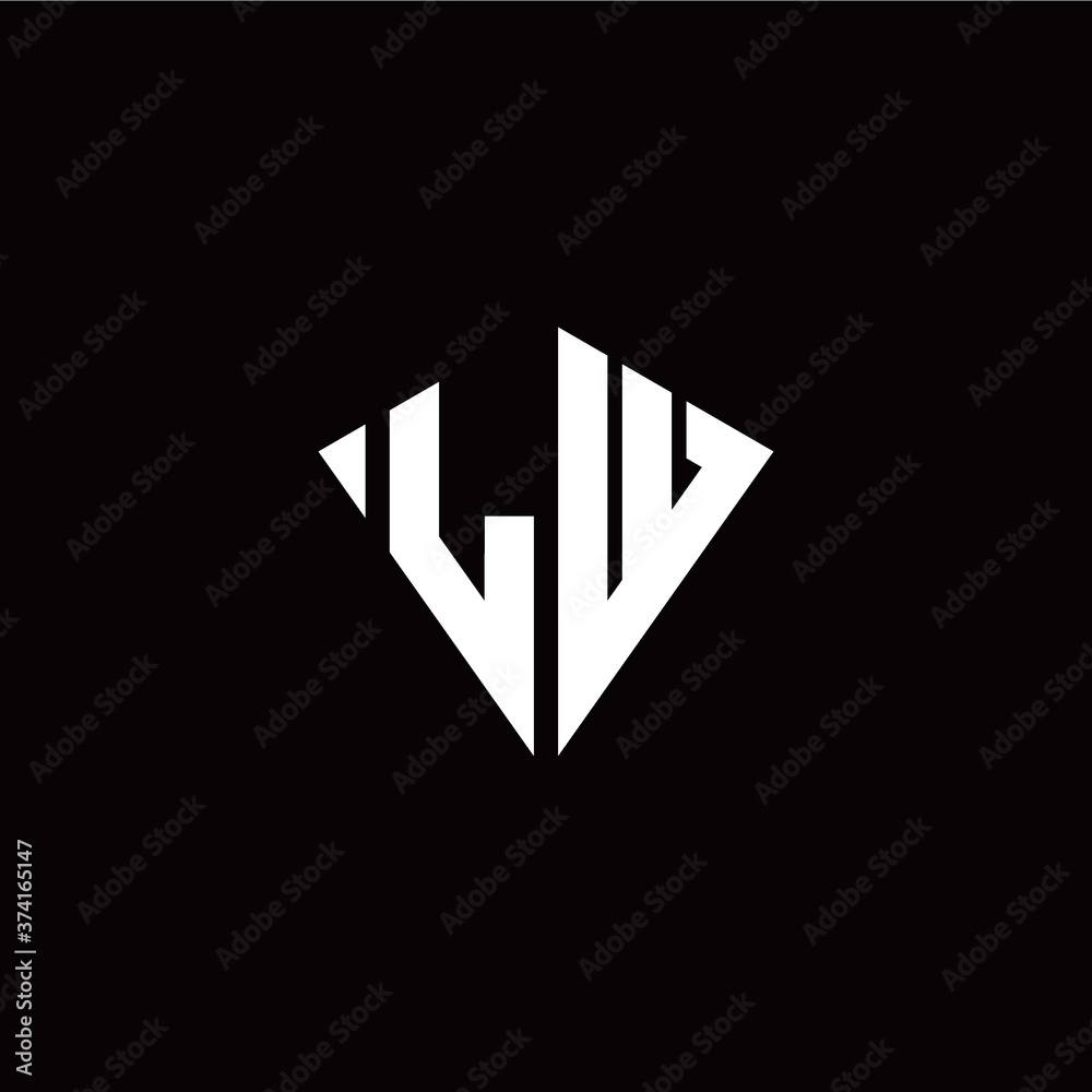 Initial L W letter with kite modern style logo template vector Initial L W letter with kite modern style logo template vector