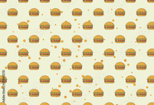 Illustration Vector Graphic Of Hamburger Seamless Pattern, Suitable For Background With Fast Food Theme 