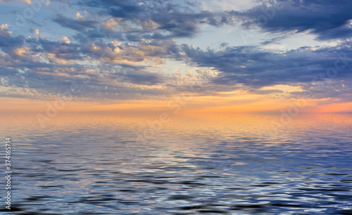 Amazing sunset on the ocean. © vvicca