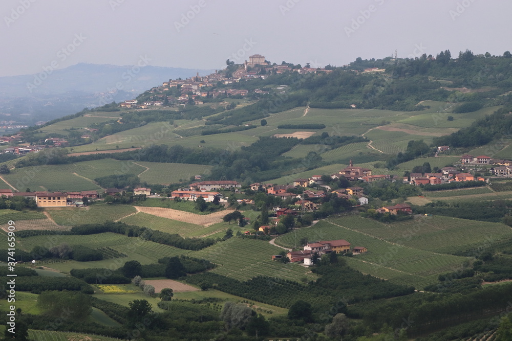 Views of the Roero hills between Asti and Alba in the Piedmont region. 
