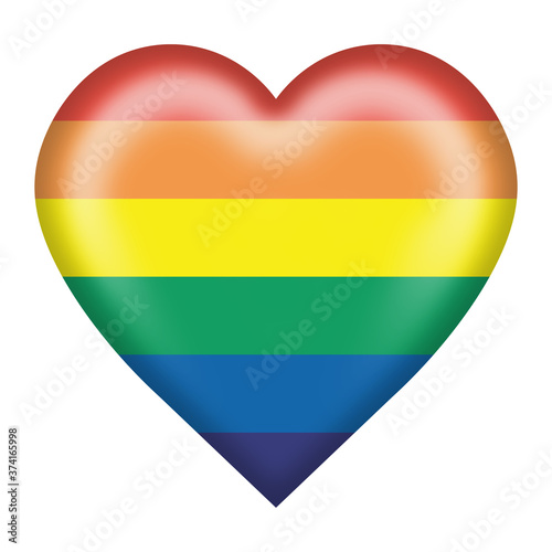 Gay pride rainbow flag heart button 3d illustration isolated on white with clipping path Free Download Gay pride rainbow flag heart button 3d illustration isolated on white with clipping path - GFXLoad