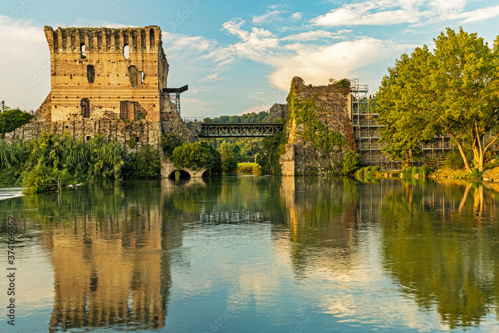 bridge Visconteo in Borghetto in Vallegio sul Mincio in Italy