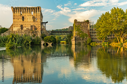 bridge Visconteo in Borghetto in Vallegio sul Mincio in Italy