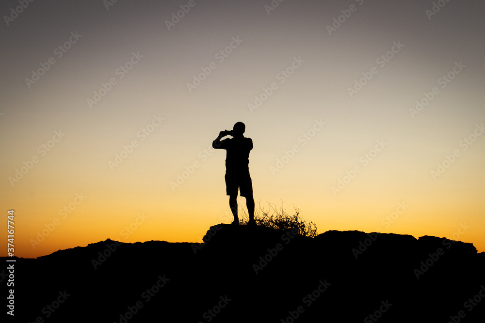 Silhouette on the top of Gran Canaria