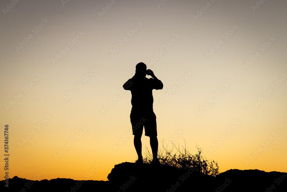 Silhouette on the top of Gran Canaria