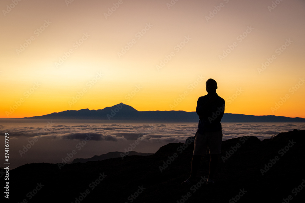 Silhouette on the top of Gran Canaria