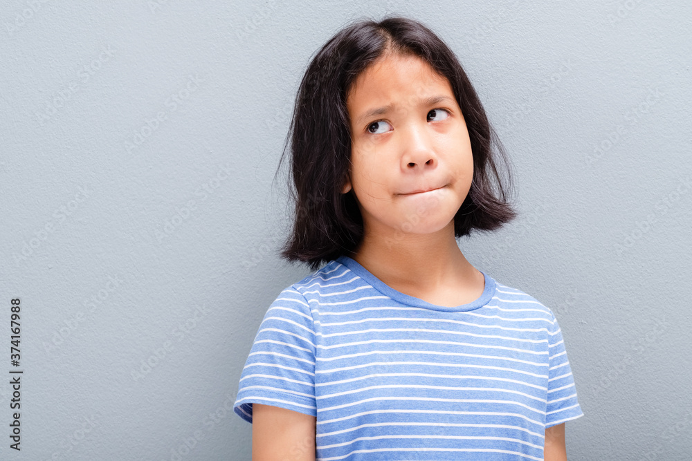 Child Girl in Uncertain Thoughts Child Girl in Uncertain Thoughts
