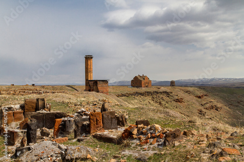 Remains of the ancient capital of Bagradit Armenian Kingdom Ani, in Kars, Turkey.