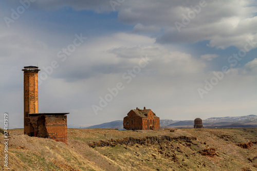 Remains of the ancient capital of Bagradit Armenian Kingdom Ani, in Kars, Turkey. photo