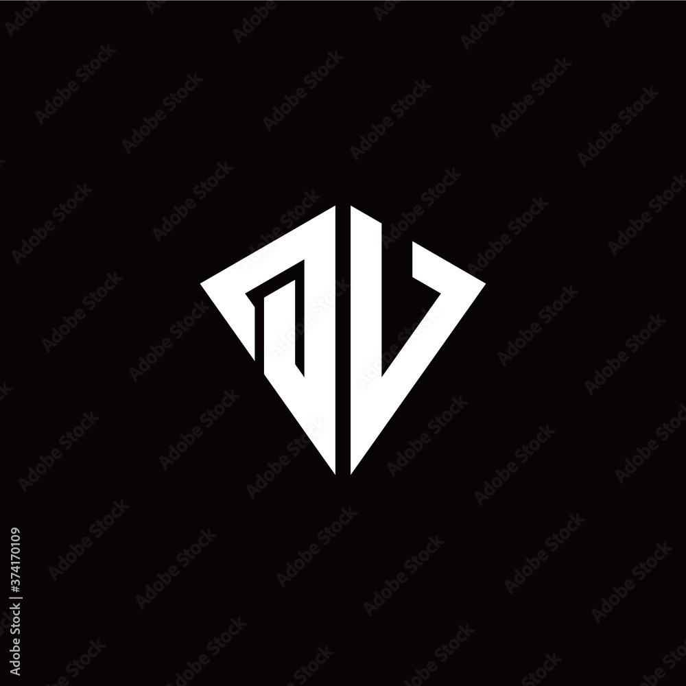 Initial Q V letter with kite modern style logo template vector Initial Q V letter with kite modern style logo template vector
