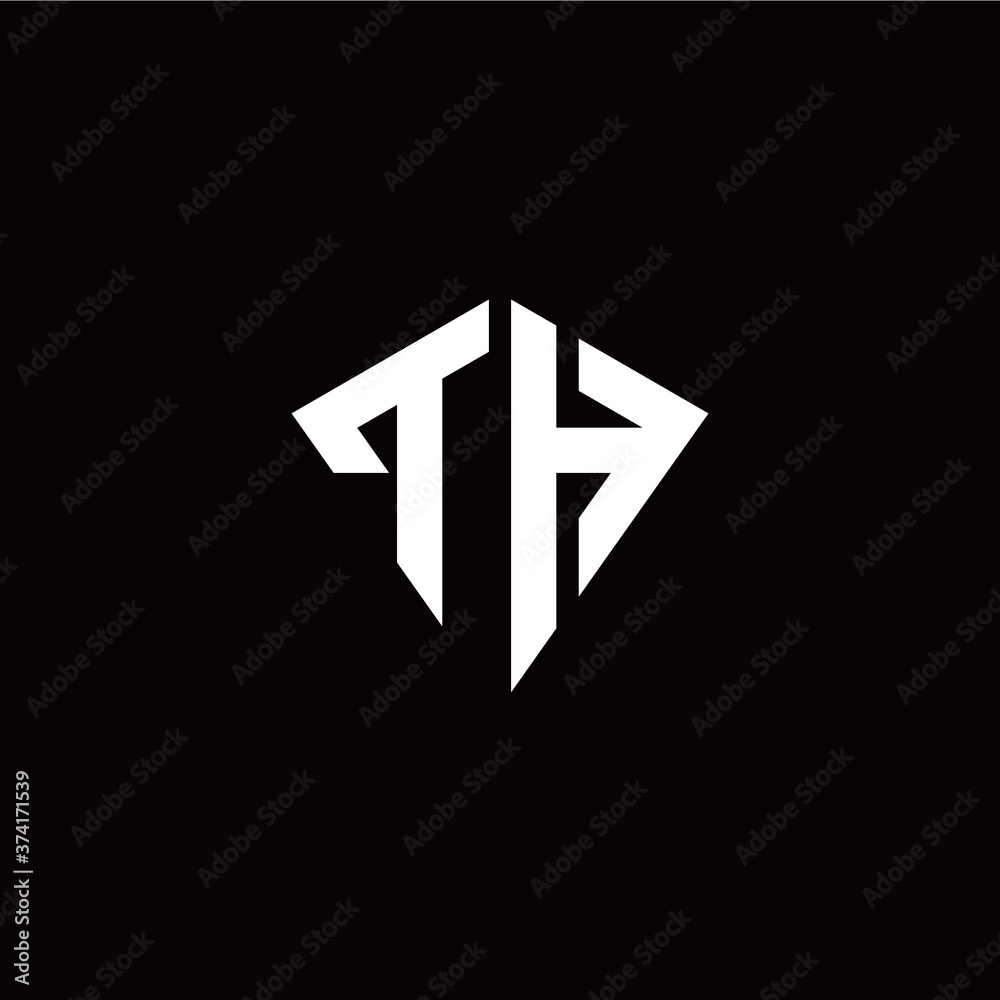 Initial T H letter with kite modern style logo template vector Initial T H letter with kite modern style logo template vector