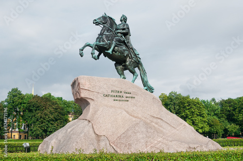 Equestrian statue of Peter the Great in Saint Petersburg  Russia