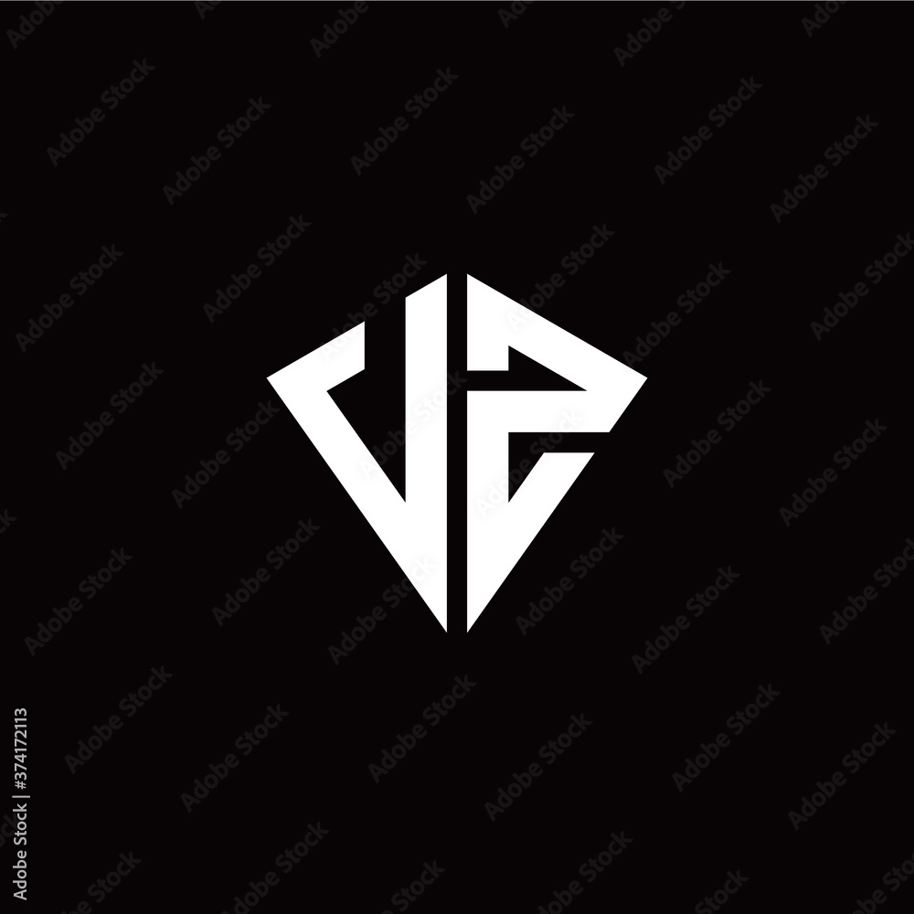 Initial V Z letter with kite modern style logo template vector Initial V Z letter with kite modern style logo template vector