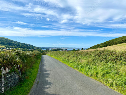 A scenic country lane leading to Ramsey Isle of Man